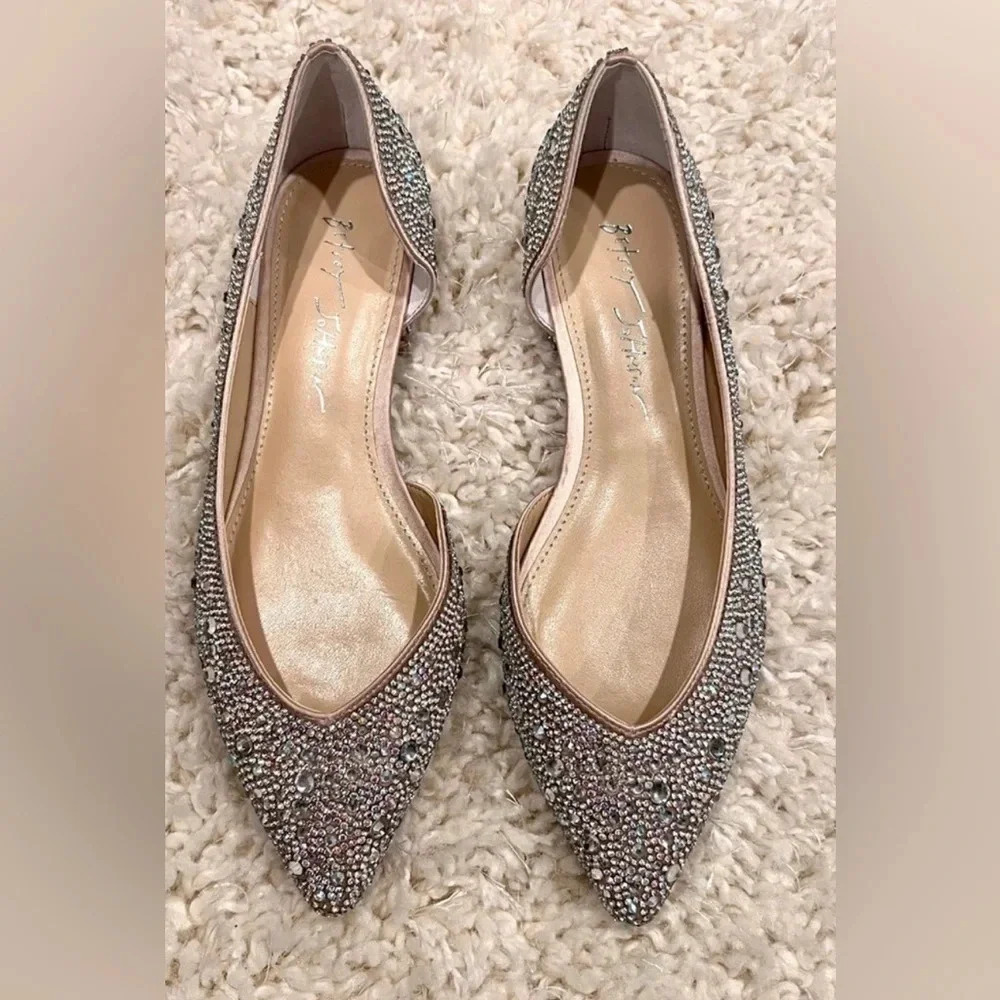 🆕 Betsey Johnson Remy Ballet Flat Rhinestones Slip on Pointed Toe Shoes Size 7 - Picture 9 of 16